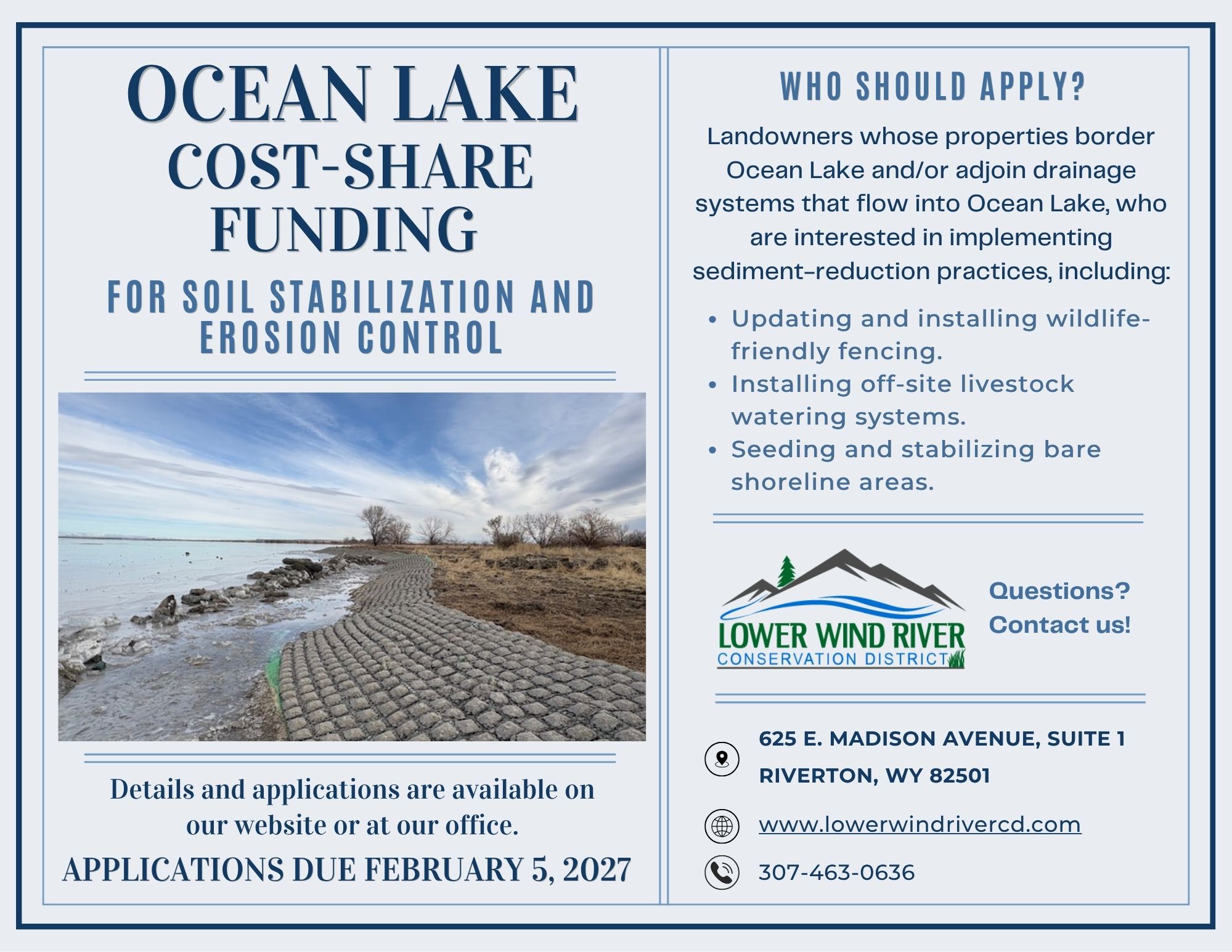 Ocean Lake Grant Funding Flyer - FacebookOffice